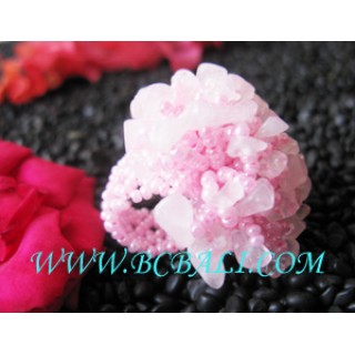 Glass Beads Rings Fashion Stretching